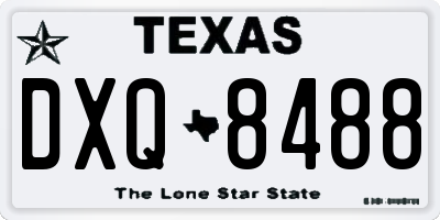 TX license plate DXQ8488