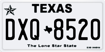 TX license plate DXQ8520