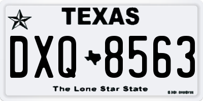 TX license plate DXQ8563