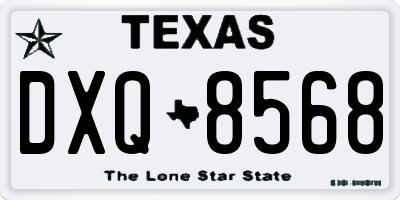TX license plate DXQ8568