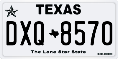 TX license plate DXQ8570