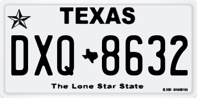 TX license plate DXQ8632
