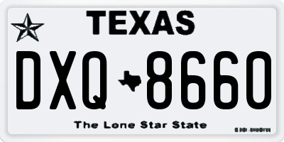 TX license plate DXQ8660