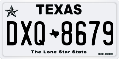 TX license plate DXQ8679