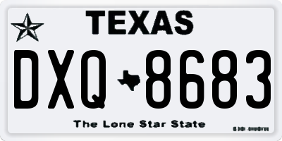 TX license plate DXQ8683