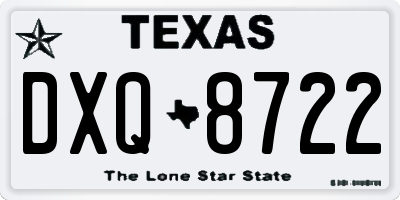 TX license plate DXQ8722