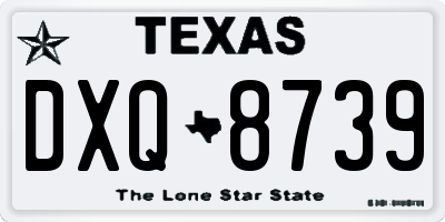 TX license plate DXQ8739
