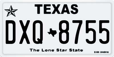 TX license plate DXQ8755