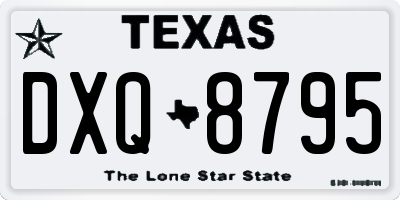 TX license plate DXQ8795