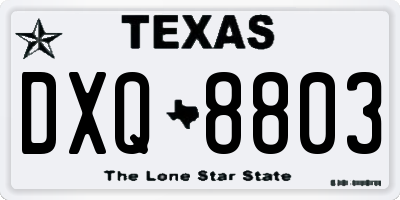 TX license plate DXQ8803