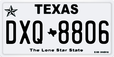 TX license plate DXQ8806