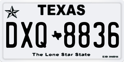 TX license plate DXQ8836
