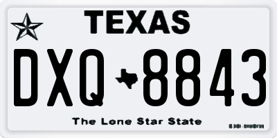 TX license plate DXQ8843