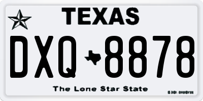 TX license plate DXQ8878
