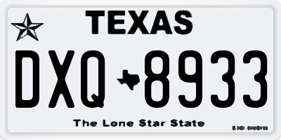 TX license plate DXQ8933