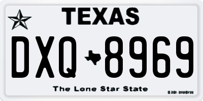 TX license plate DXQ8969