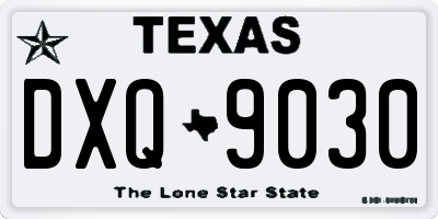 TX license plate DXQ9030
