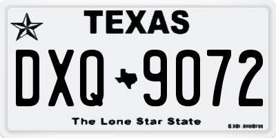 TX license plate DXQ9072