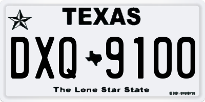 TX license plate DXQ9100