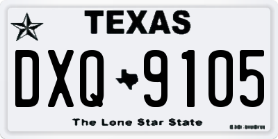 TX license plate DXQ9105
