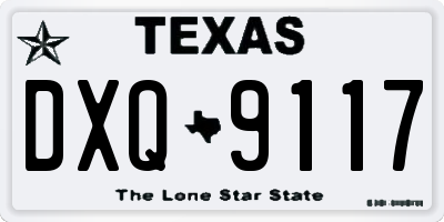 TX license plate DXQ9117