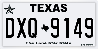TX license plate DXQ9149