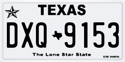 TX license plate DXQ9153