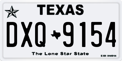 TX license plate DXQ9154