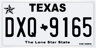 TX license plate DXQ9165