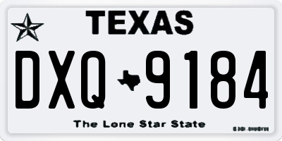 TX license plate DXQ9184