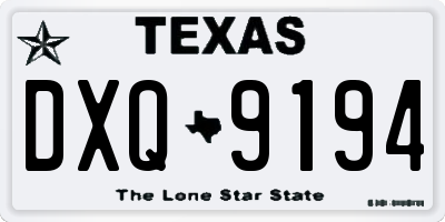 TX license plate DXQ9194