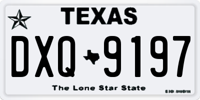 TX license plate DXQ9197