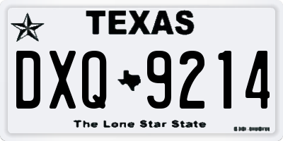 TX license plate DXQ9214