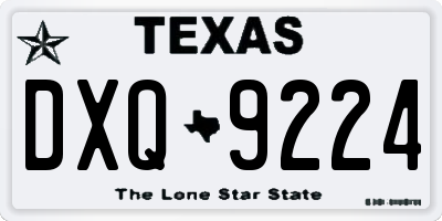 TX license plate DXQ9224