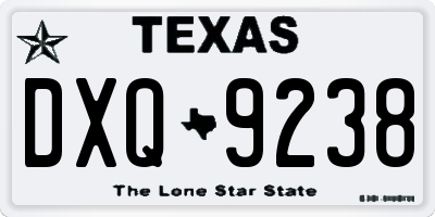 TX license plate DXQ9238