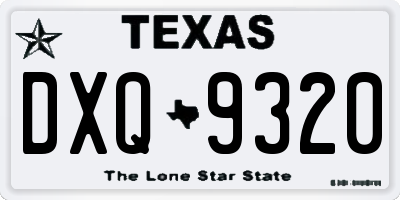 TX license plate DXQ9320