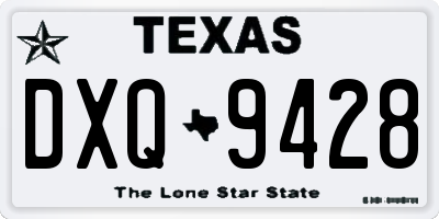 TX license plate DXQ9428