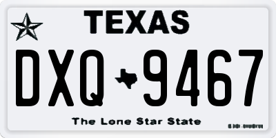 TX license plate DXQ9467