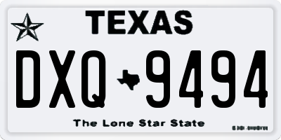 TX license plate DXQ9494