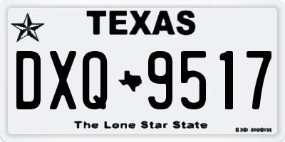 TX license plate DXQ9517