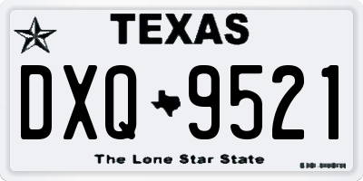 TX license plate DXQ9521