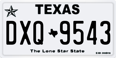 TX license plate DXQ9543