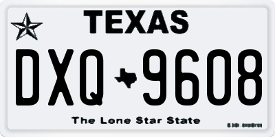 TX license plate DXQ9608