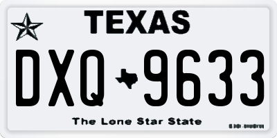 TX license plate DXQ9633