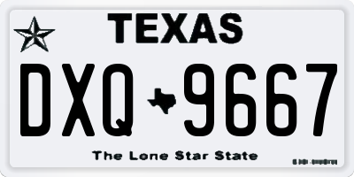 TX license plate DXQ9667