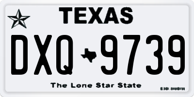 TX license plate DXQ9739