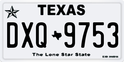 TX license plate DXQ9753