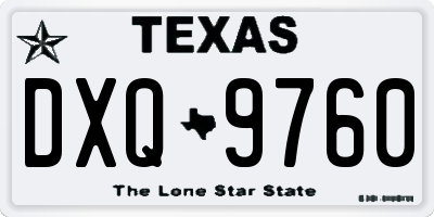 TX license plate DXQ9760