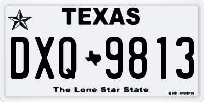 TX license plate DXQ9813