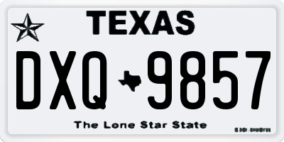 TX license plate DXQ9857
